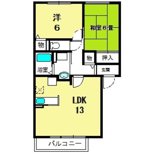 レグルス(2LDK/2階)の間取り写真
