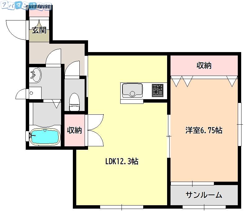 LOVE&PEASEIV(1LDK/1階)の間取り写真