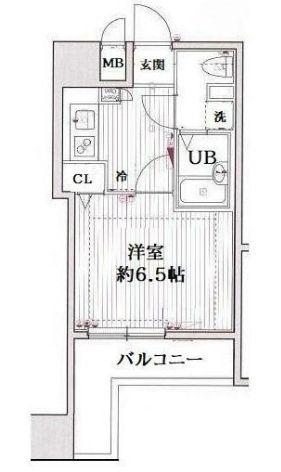 グランド・ガーラ西麻布(1K/10階)の間取り写真