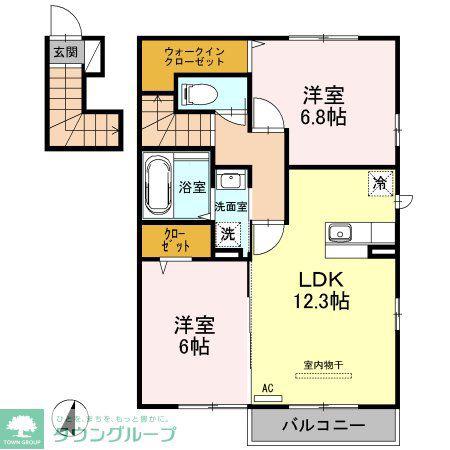 ファヴォーレIII(2LDK/2階)の間取り写真