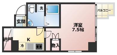 アーデン京町堀イースト(1K/11階)の間取り写真