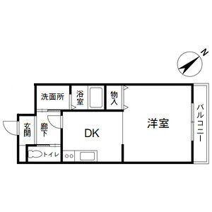 ブエナビスタ貝塚(1DK/3階)の間取り写真