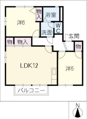 マンハイムS(2LDK/2階)の間取り写真