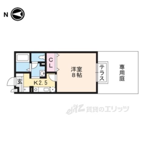 RIO AONO Ⅰ号館(1K/1階)の間取り写真