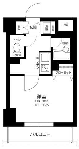 ヴェルステージ板橋本町(1K/2階)の間取り写真