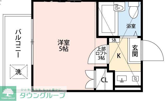 メゾーネ平和台B棟(ワンルーム/2階)の間取り写真