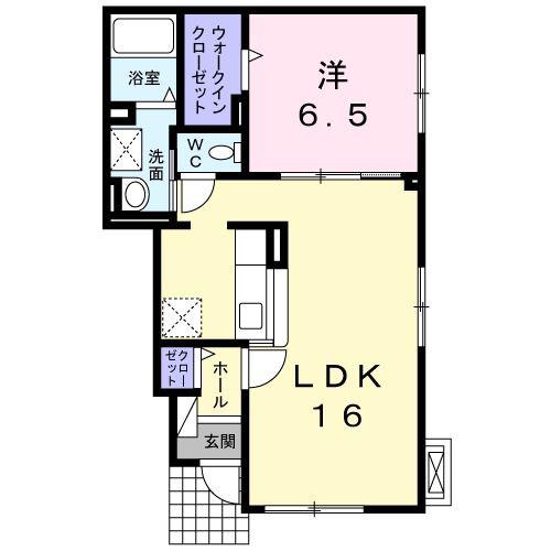 ソル・レヴェンテ(1LDK/1階)の間取り写真