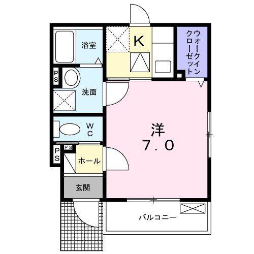 京王線 柴崎駅 徒歩12分 2階建 築5年(1K/1階)の間取り写真