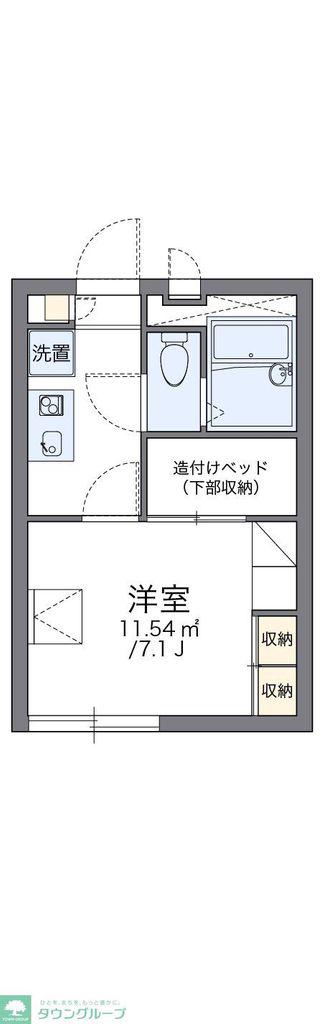 レオパレス武蔵野(1K/2階)の間取り写真