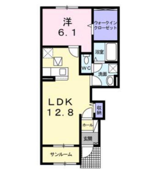 レジレンスパークVI(1LDK/1階)の間取り写真