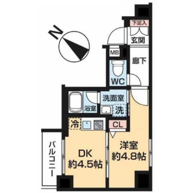 LAVENIR町田(1DK/5階)の間取り写真