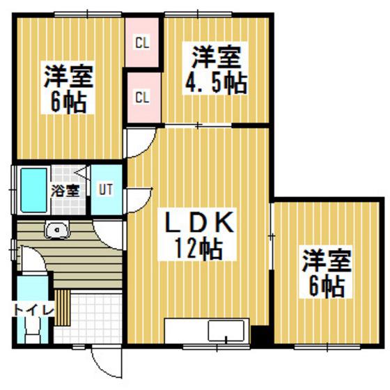 LAPIN BLANC B(3LDK/1階)の間取り写真
