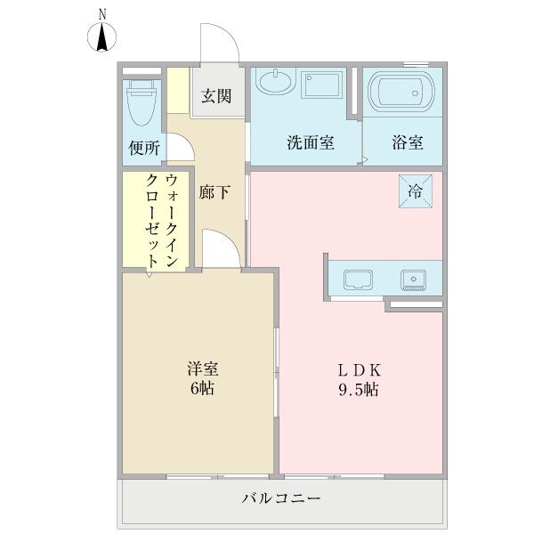 スプリーム(1LDK/1階)の間取り写真