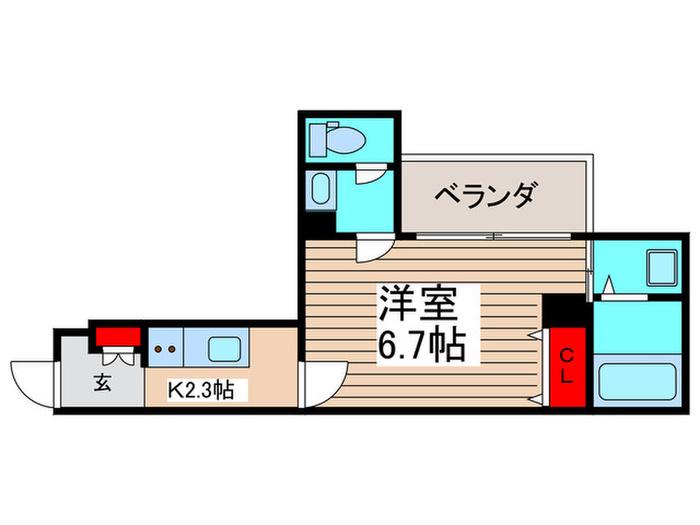 パルテノンF(1K/2階)の間取り写真