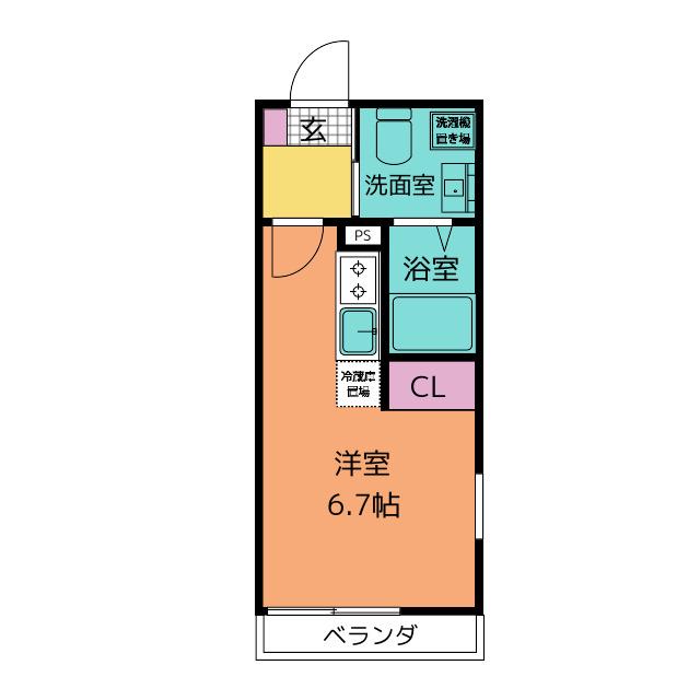 エムズ堀ノ内(ワンルーム/2階)の間取り写真