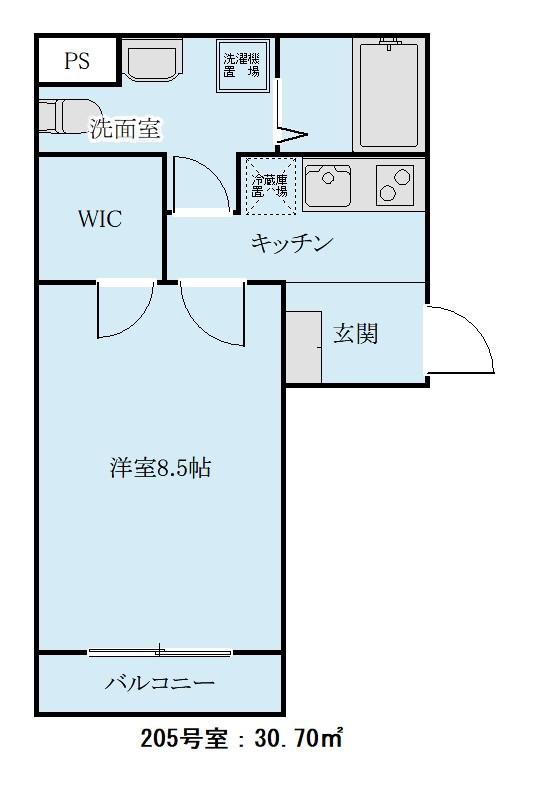 TSSビル(1K/2階)の間取り写真