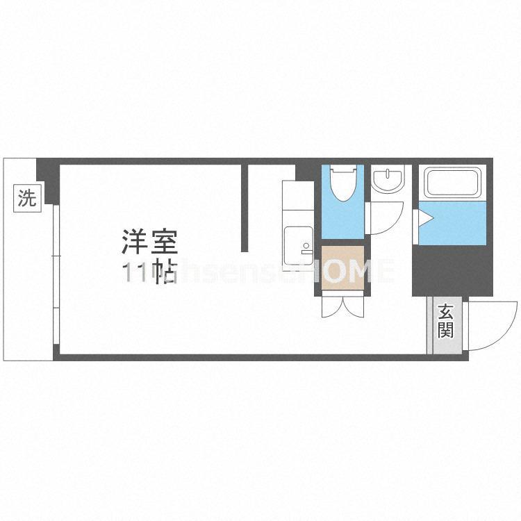 ミワマンション(ワンルーム/4階)の間取り写真