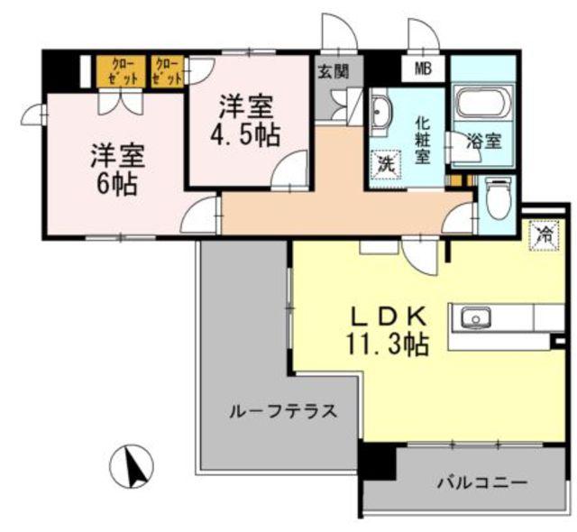 SPITZE(2LDK/7階)の間取り写真