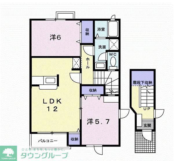 ライスインパクトA(2LDK/2階)の間取り写真