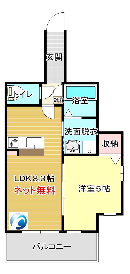 IELAB(1LDK/3階)の間取り写真