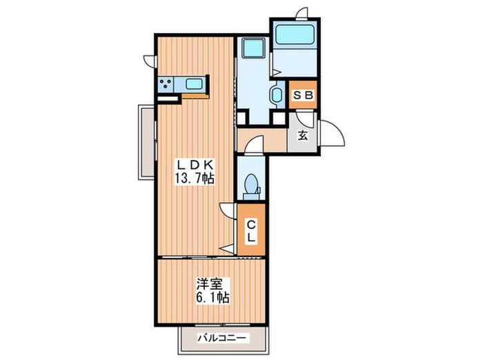 マノワール京橋(1LDK/3階)の間取り写真