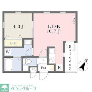 CHERIM八田ウエスト(1LDK/2階)の間取り写真