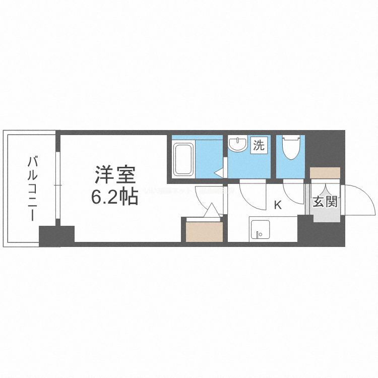ORSUS大阪福島(1K/9階)の間取り写真