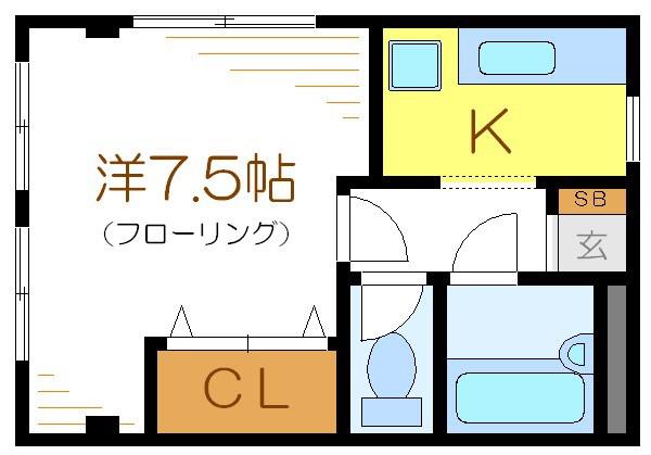 サンライトマンション(1K/2階)の間取り写真