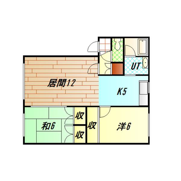 ジョイ末広I(2LDK/2階)の間取り写真