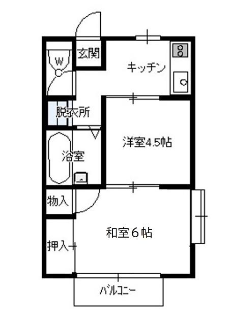 マナハイツ(2K/1階)の間取り写真