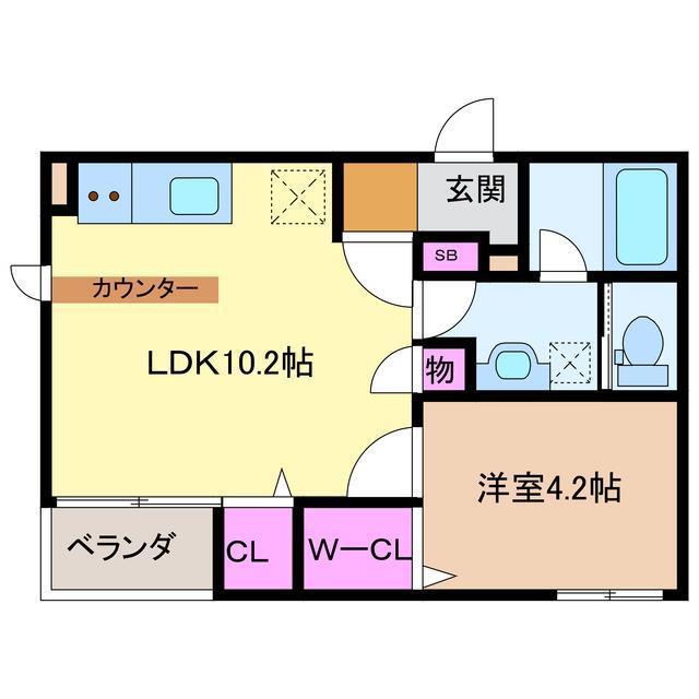 PRIMERA姥ケ山(1LDK/3階)の間取り写真