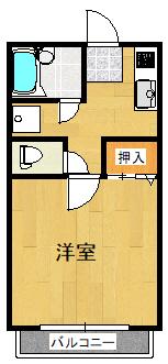 エルピアK(1K/2階)の間取り写真