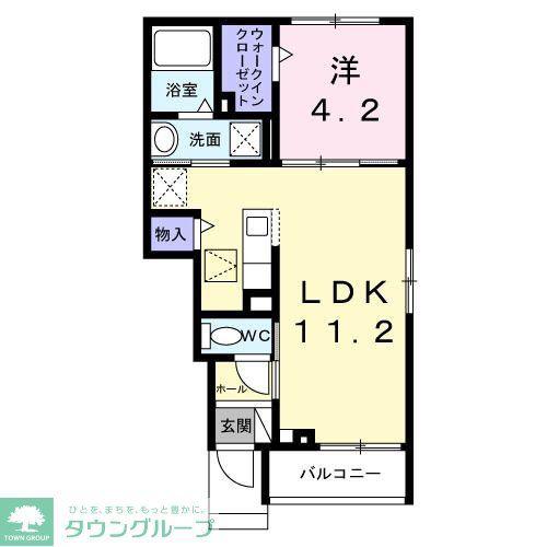 リッカンス ヘム 一番町(1LDK/1階)の間取り写真