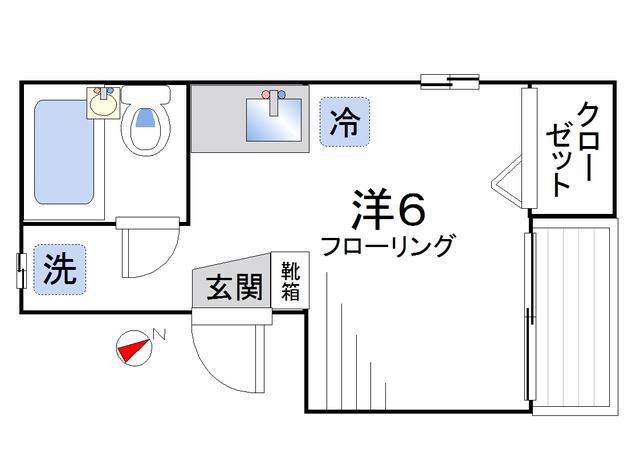 パークヒルズ(ワンルーム/4階)の間取り写真