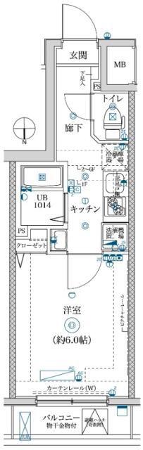 レーヴ ドゥ クレエ 綾瀬(1K/4階)の間取り写真