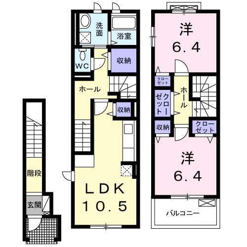 ドマーニ(2LDK/2階)の間取り写真