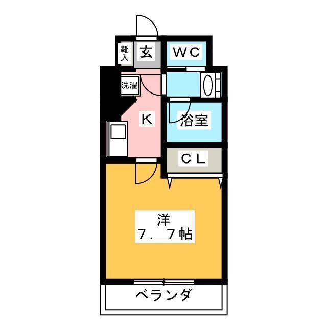 プライムアーバン門前仲町(1K/2階)の間取り写真
