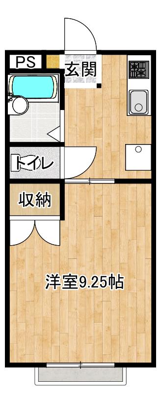 メゾンド石堂(1K/1階)の間取り写真