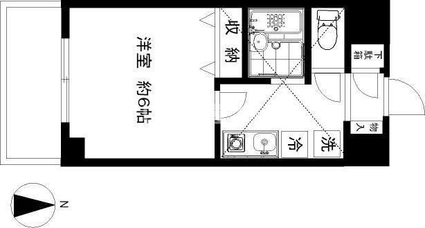 ルート藤沢(1K/9階)の間取り写真