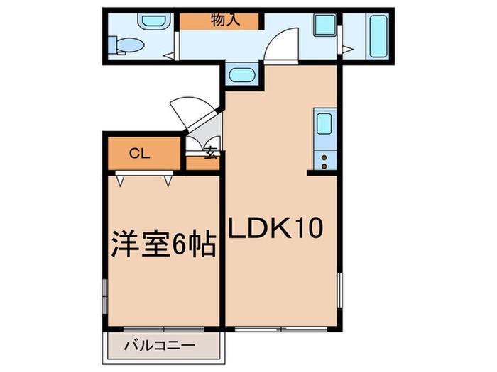 イリスクラン ノース(1LDK/2階)の間取り写真