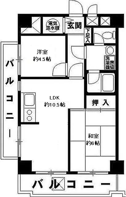ライオンズプラザお茶の水(2LDK/11階)の間取り写真