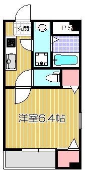 アンプルールフェール戸越(1K/4階)の間取り写真