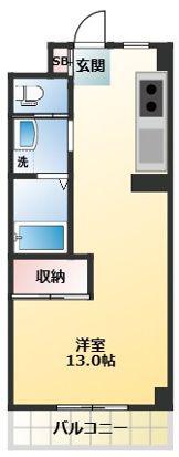ロイヤルハイツフジ(ワンルーム/3階)の間取り写真