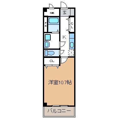 プランドール(1K/2階)の間取り写真