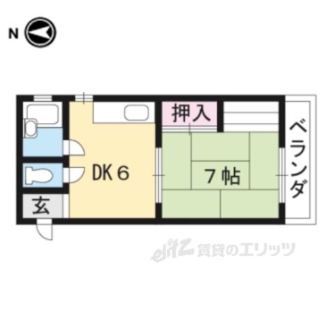 メゾン・ベルジュール(1DK/4階)の間取り写真