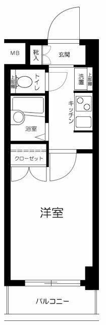 フェニックス三軒茶屋(1K/4階)の間取り写真