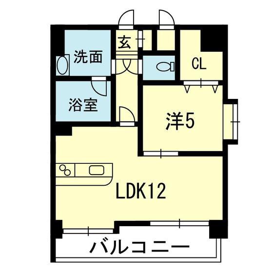 SCHEIN COAT神水(1LDK/2階)の間取り写真