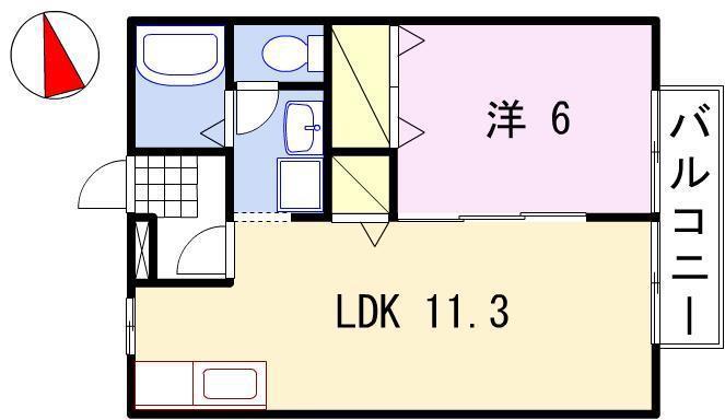 ドリームカム21(1LDK/2階)の間取り写真