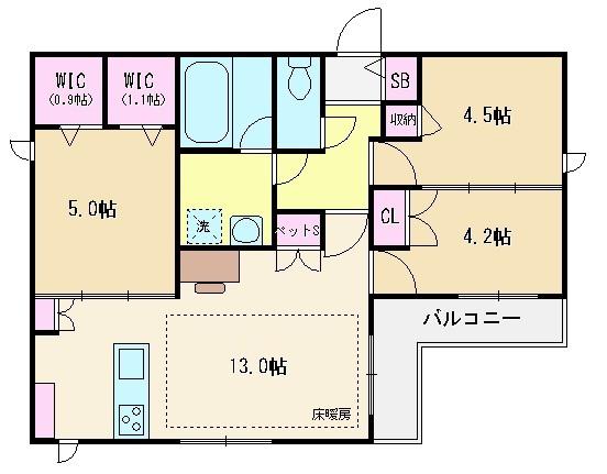 SWEET ROOTSくすのき台(3LDK/1階)の間取り写真