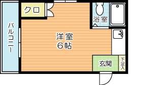 イーグルビル(ワンルーム/3階)の間取り写真